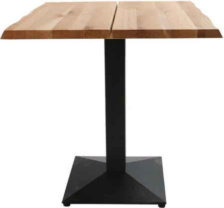 Barbord / cafébord House of Sander Curve, komplet sæt, egetræ bordplade & sort jernstel, H75 80Ã80 cm